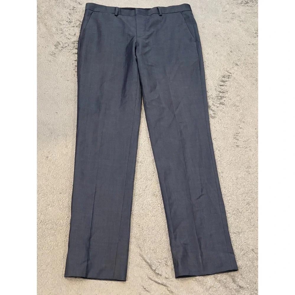 Express Photographer Dress Pants Mens 32/34 (35x34) Blue Trousers Career Office